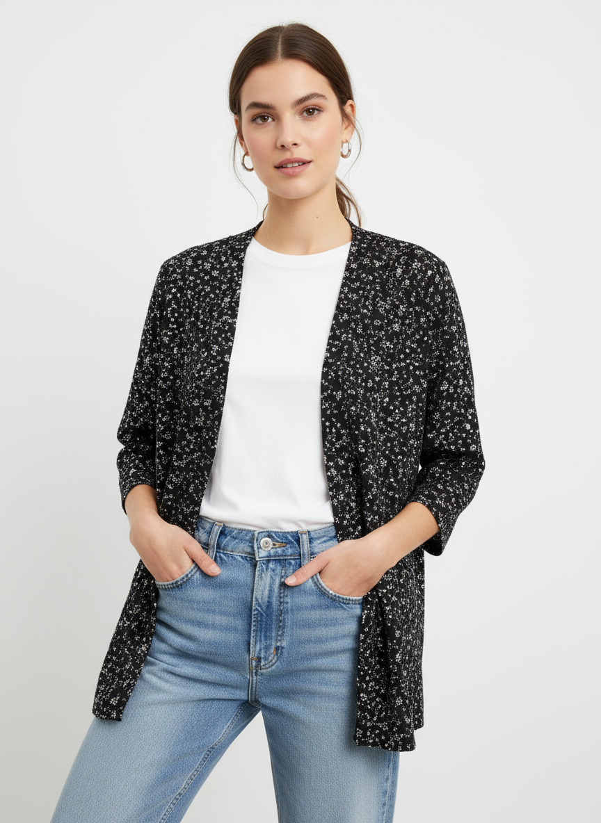 Vintage Cotton Blossom Drape Jacket | Size Large