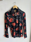 Vintage Guinessa Black Rose Button-Up – Size Small