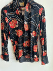 Vintage Guinessa Black Rose Button-Up – Size Small