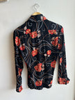 Vintage Guinessa Black Rose Button-Up – Size Small
