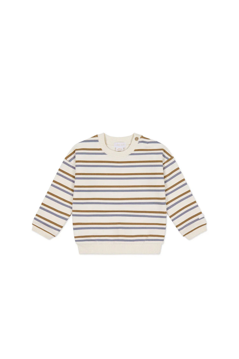 Organic Cotton Damien Sweatshirt | Hudson Stripe Tiger | Jamie Kay