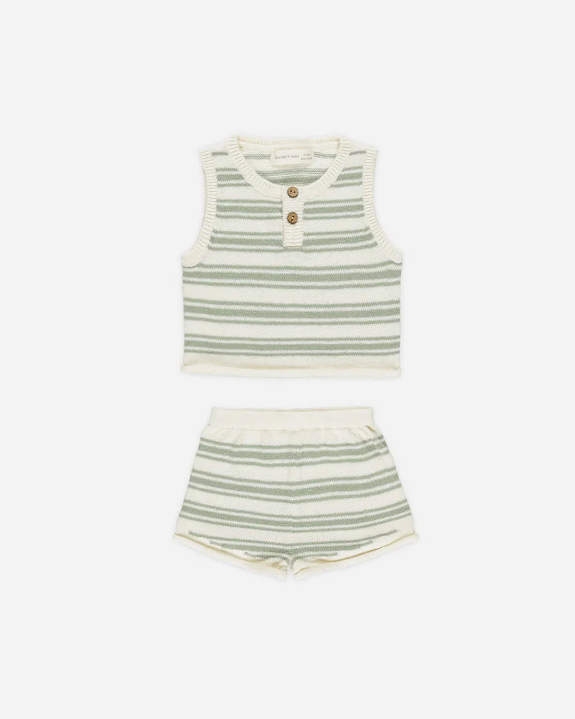 Taylor Knit Set | Sage Knit Stripe | Quincy Mae