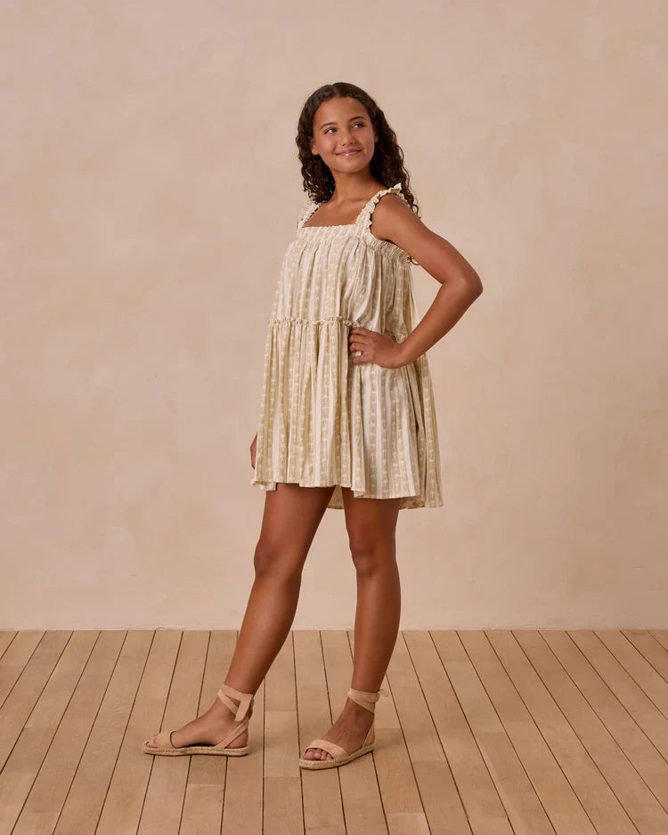 Cicily Dress Teen | Palm Stripe | Rylee & Cru