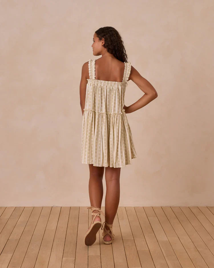 Cicily Dress Teen | Palm Stripe | Rylee & Cru