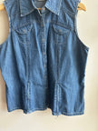 Vintage Denim Sleeveless Button-Up – American Essentials | Size 16/18