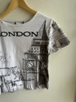 Y2K London Graphic Tee with Rhinestone Detail | Size Medium