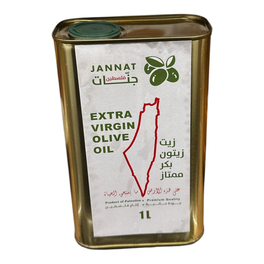 Jannat Extra Virgin Olive Oil – 1L Tin (Product of Palestine)