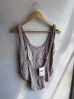 Vintage Textured Button-Front One-Piece Swimsuit – Size Large