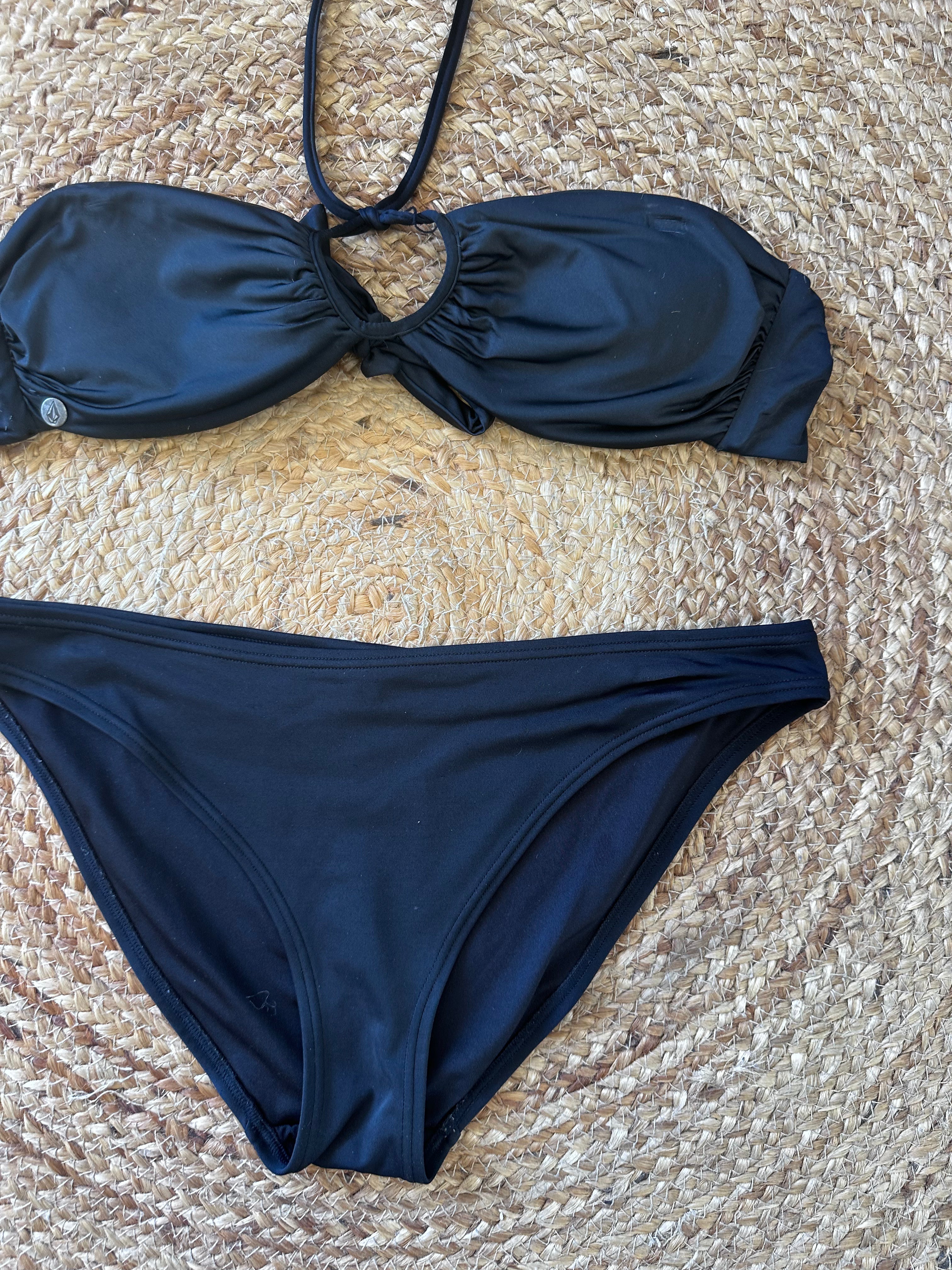 Volcano Black Bandeau Bikini – Size Medium