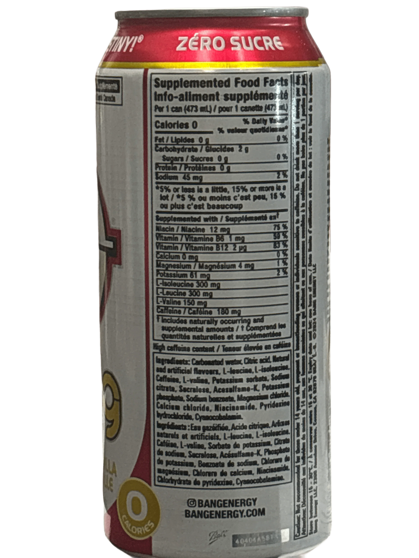 BANG Energy Zero Sugar Black Cherry Drink 473ML - Canada Edition