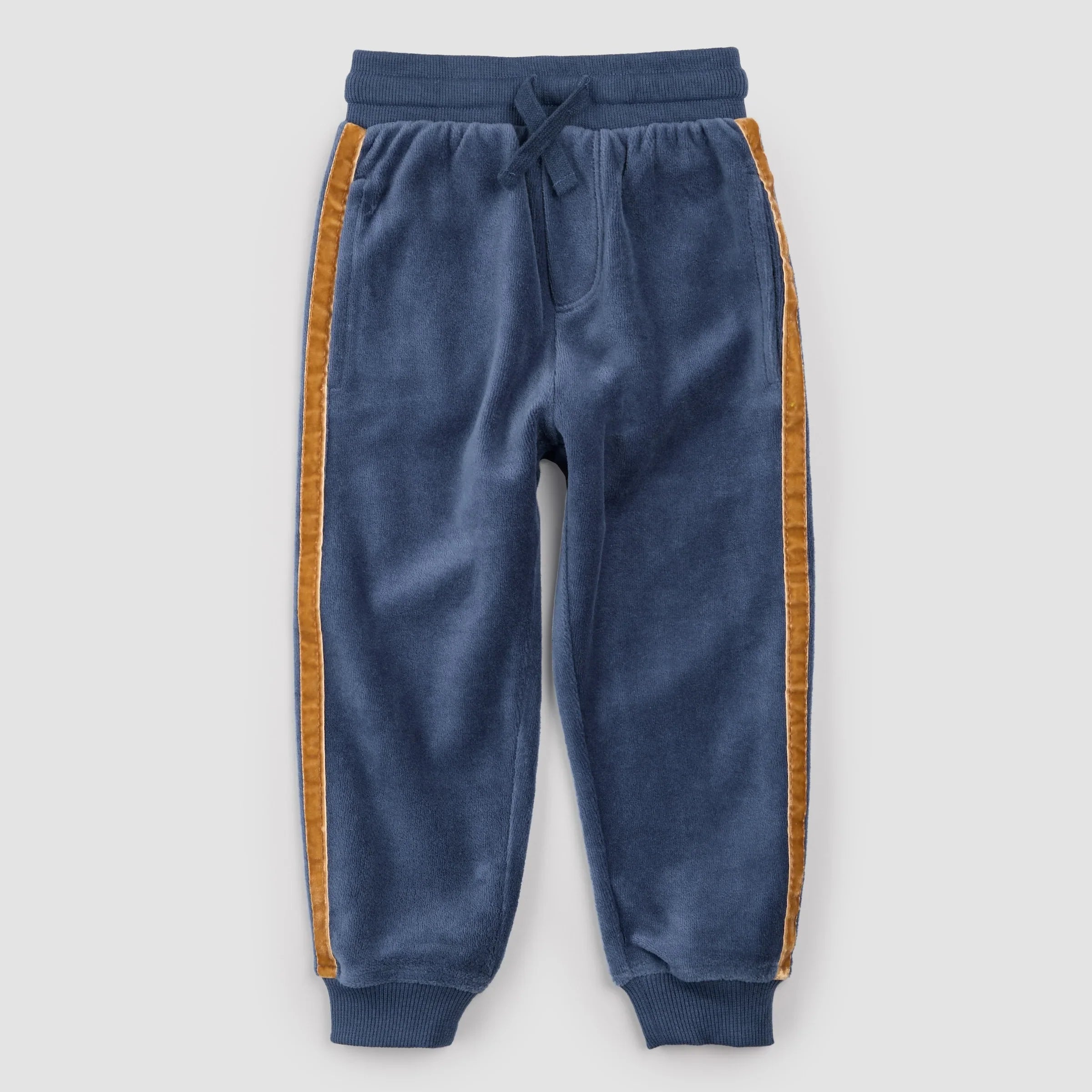 Retro Stripe Joggers | Blue Velour | Miles the Label