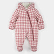 Hooded Baby Snowsuit | Plum Gingham | Petit Lem