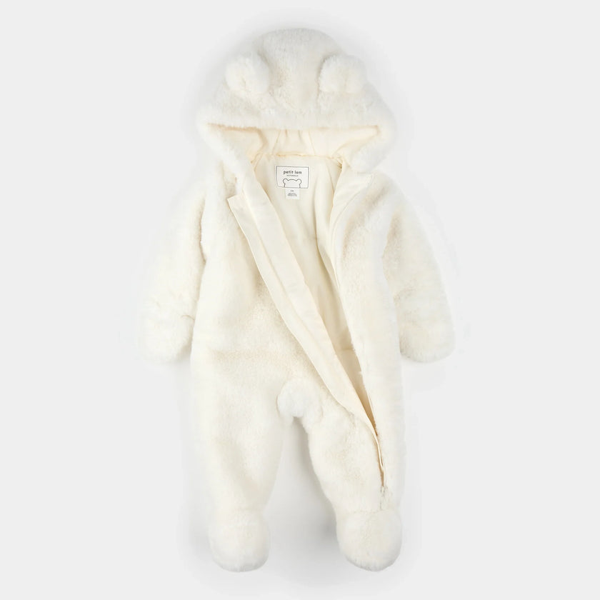 Plush Bear Playsuit | Off-White | Petit Lem