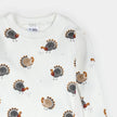 Turkey Print on Off-White Infant PJ Set | Petit Lem