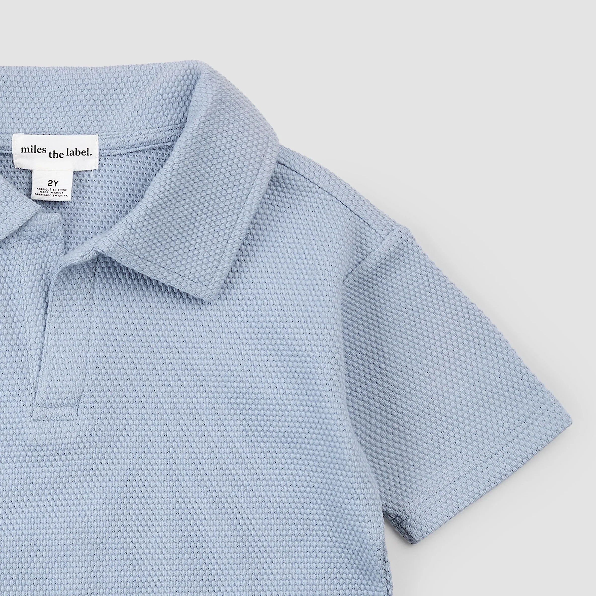Baby Polo Shirt + Short Set | Powdered Blue | Miles the Label