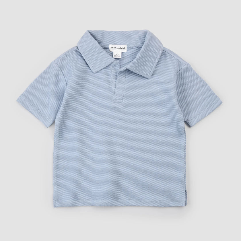 Baby Polo Shirt + Short Set | Powdered Blue | Miles the Label