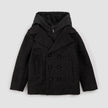 Hooded Woven Pea Coat | Dark Heather Grey | Miles the Label