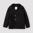 Hooded Woven Pea Coat | Dark Heather Grey | Miles the Label
