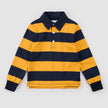 Blue and Spruce Yellow Striped Rugby Polo | Miles the Label