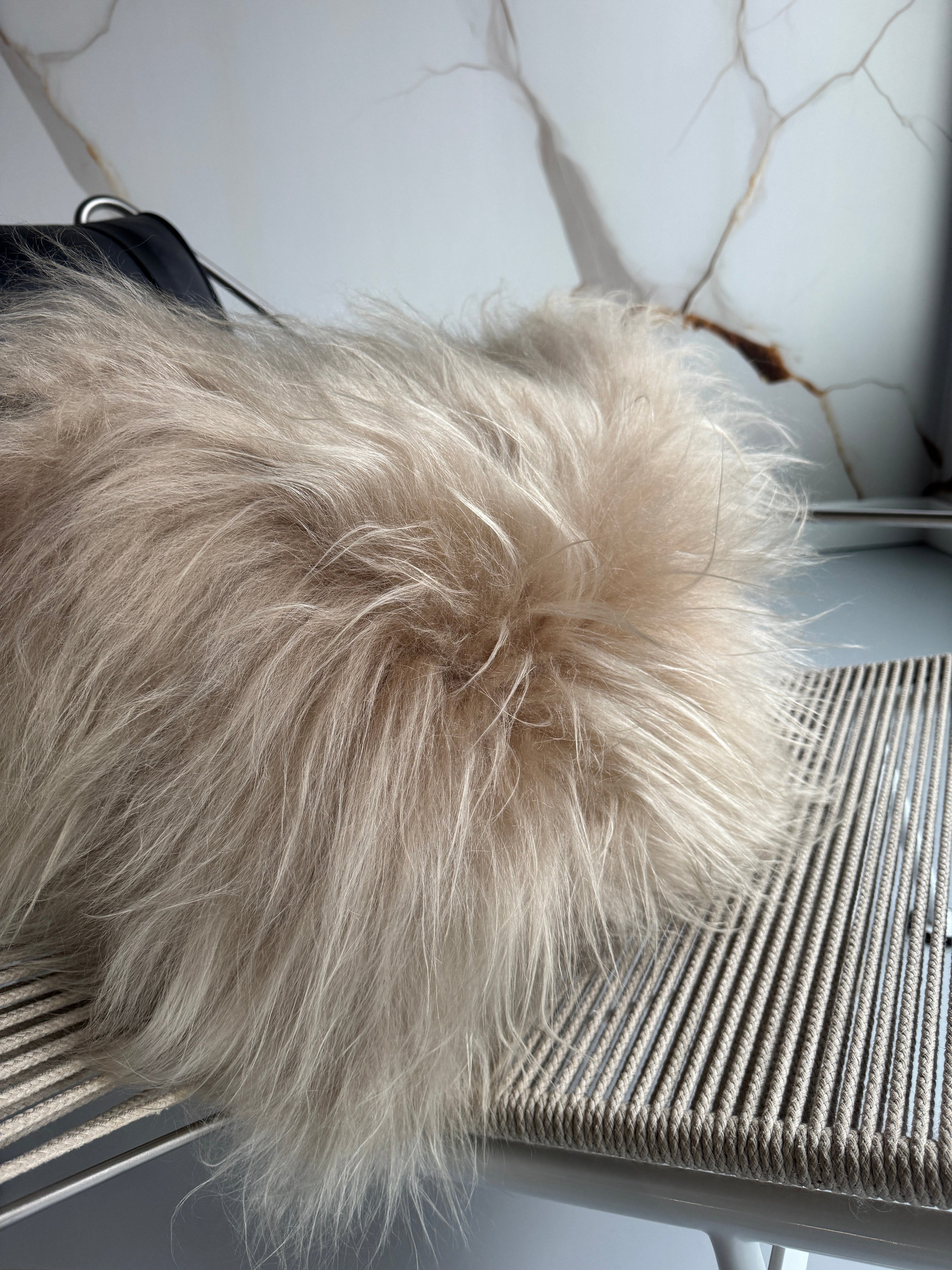 Square Nude  Icelandic Sheepskin Pillow Cover