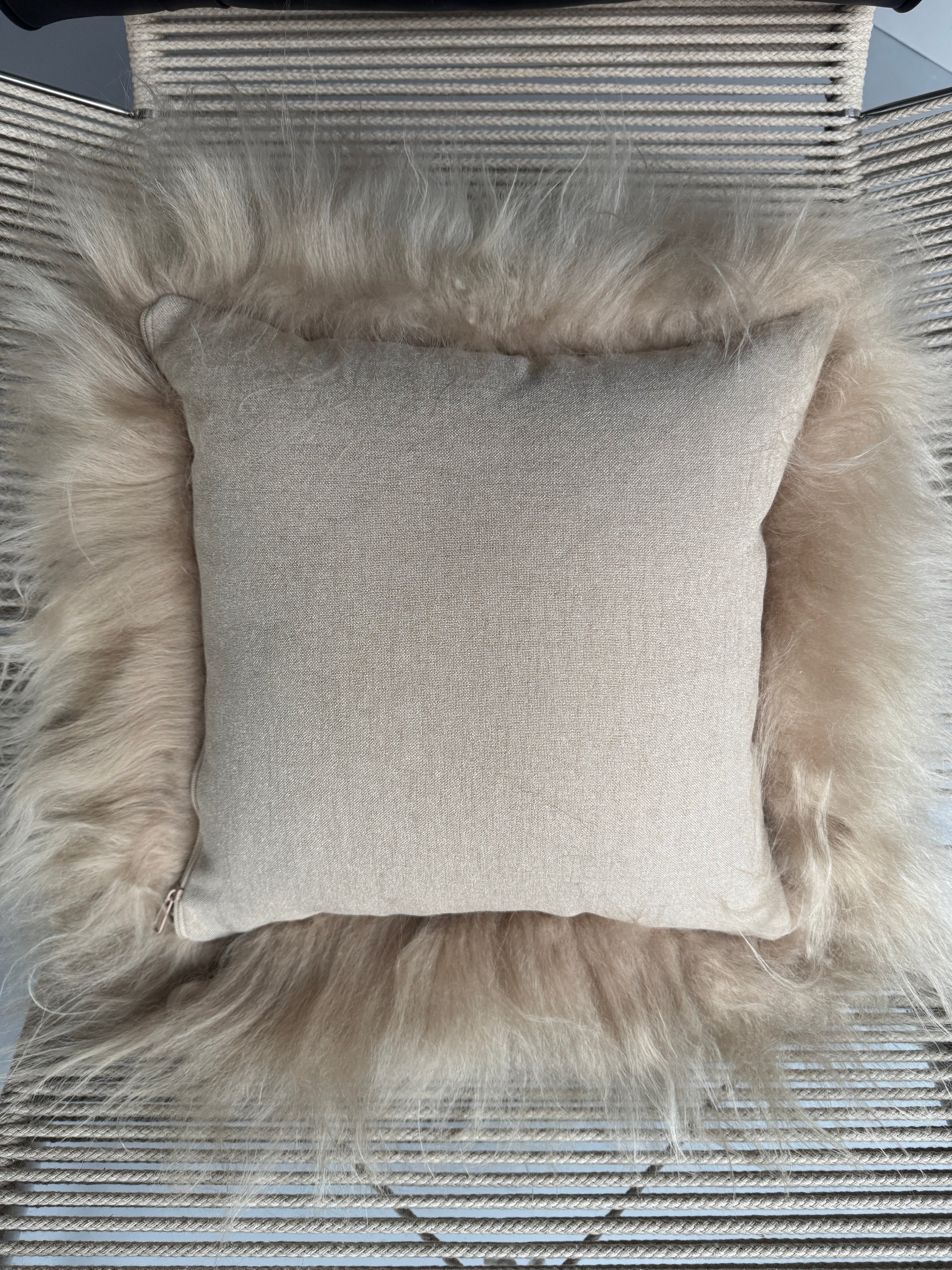 Square Nude  Icelandic Sheepskin Pillow Cover
