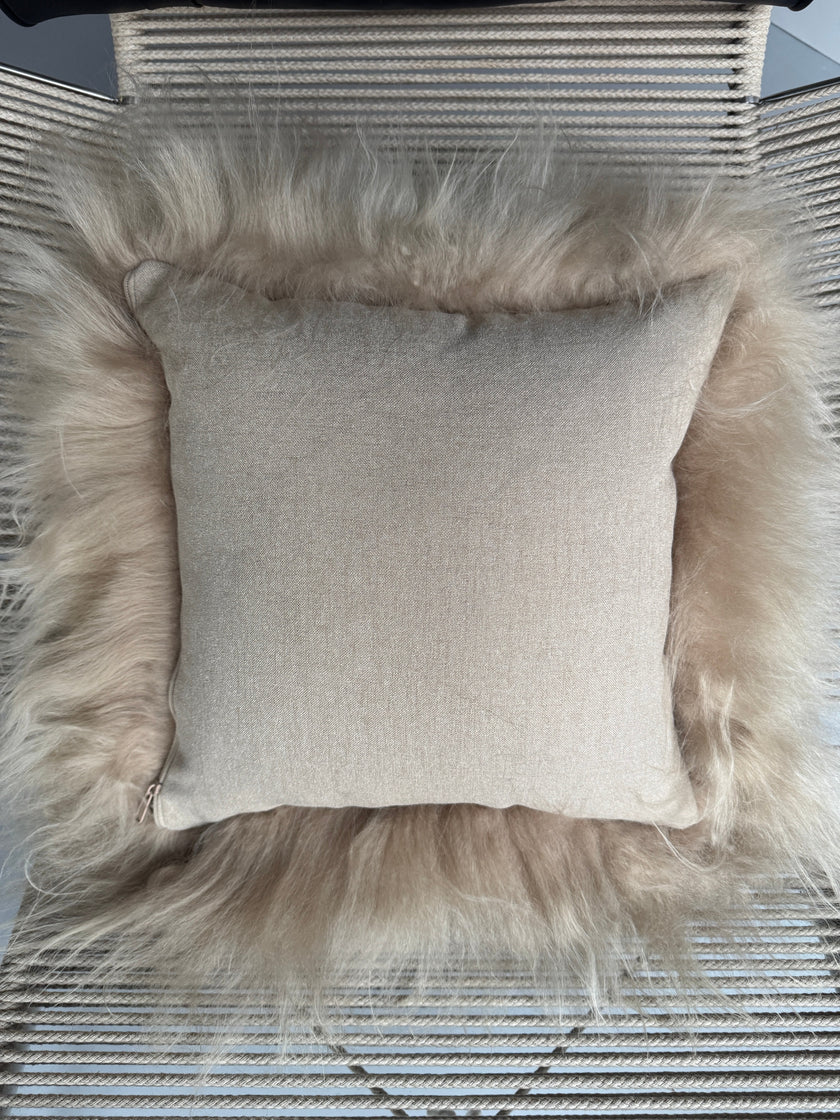 Square Nude  Icelandic Sheepskin Pillow Cover