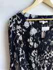 Midnight Petals Pleated Blouse | Size XL