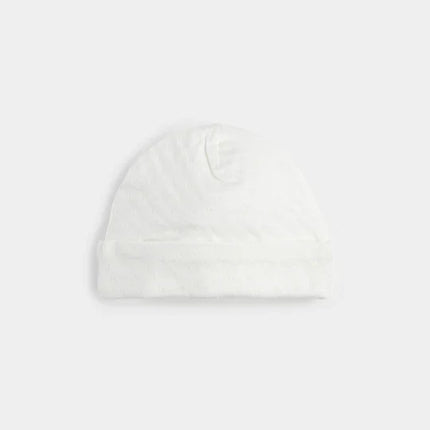 White Pointelle Knit Hat | Petit Lem