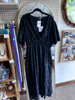 Valintino Naldo Black Eyelette Midi Dress | Size 3X