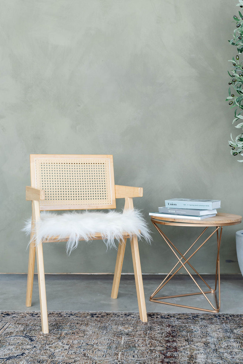White Icelandic Sheepskin Chair Pad