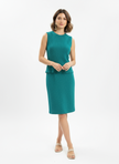 Vintage 1960s Teal Bouclé Knit Shift Dress | Size Medium