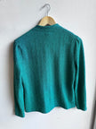 Vintage Leslie Fay Teal Bouclé Button-Up Jacket – Size Medium