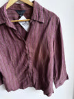 Vintage Mantles 100% Linen Striped Button-Up – Size Large