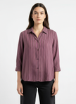 Vintage Mantles 100% Linen Striped Button-Up – Size Large