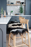 Black Spotted Icelandic Sheepskin Chair Pad | Random