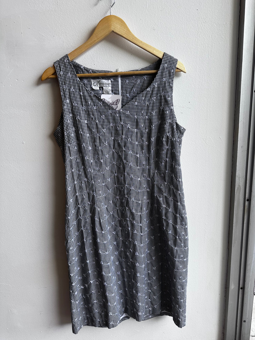 Vintage Dress Barn Gingham Sleeveless Shift Dress – Size 12
