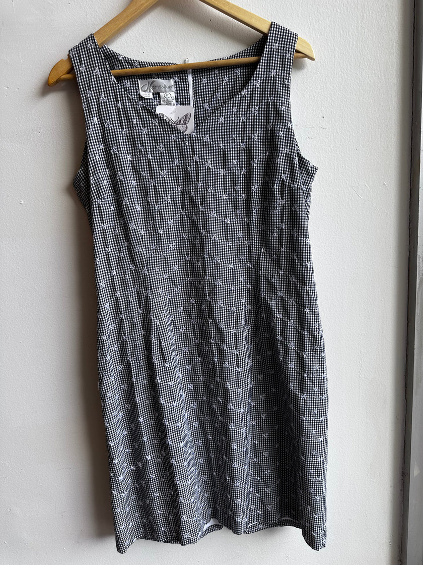 Vintage Dress Barn Gingham Sleeveless Shift Dress – Size 12