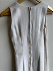 Vintage 60s Cream Shift Dress with Scroll Hem Detail – Size Medium