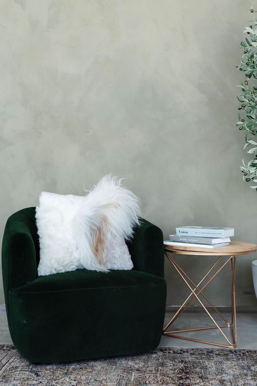 Mélange Sheepskin Pillow, curly wool
