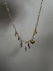 Golden Sea Charm Necklace with Pearls & Talisman Details