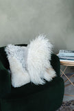 Mélange Sheepskin Pillow, curly wool