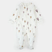 Hot Air Balloons Print on Off White Footed Sleeper | Petit Lem