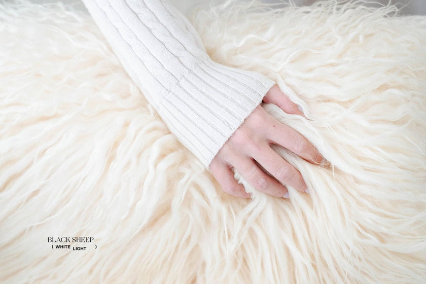 White Icelandic Curly Sheepskin