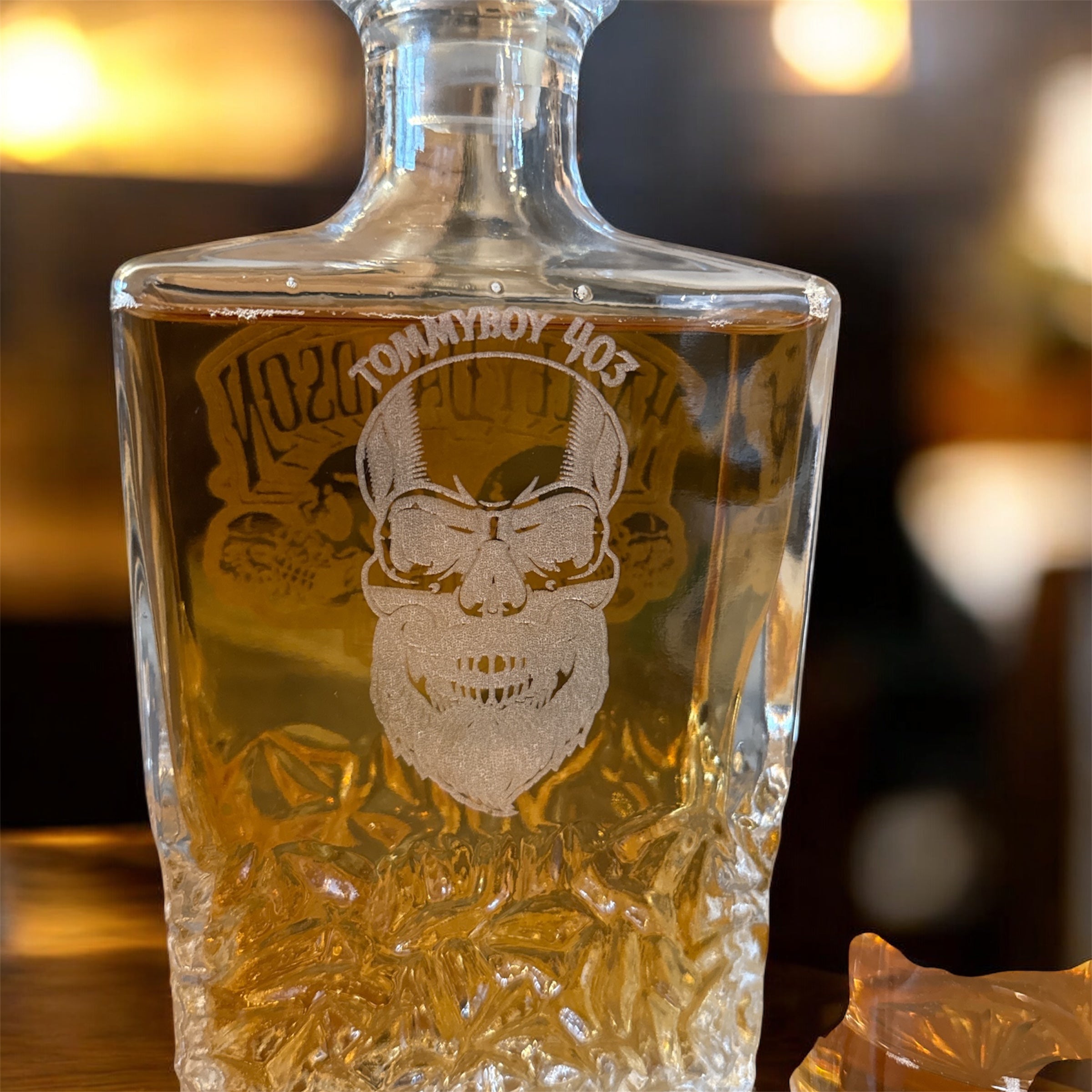 Personalized Rectangle Whiskey Decanter Set – Custom Engraved Decanter and Glasses for Men, Weddings, or Special Occasions