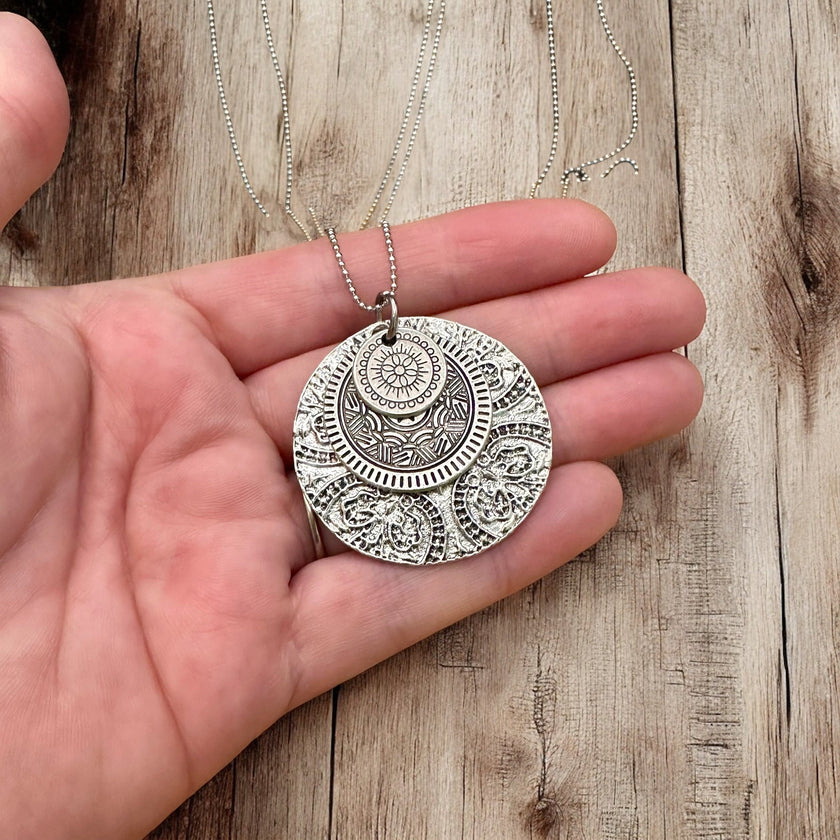 Triple Medallion Pendant Necklace