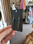 Sterling Silver Malachite Edge Earrings