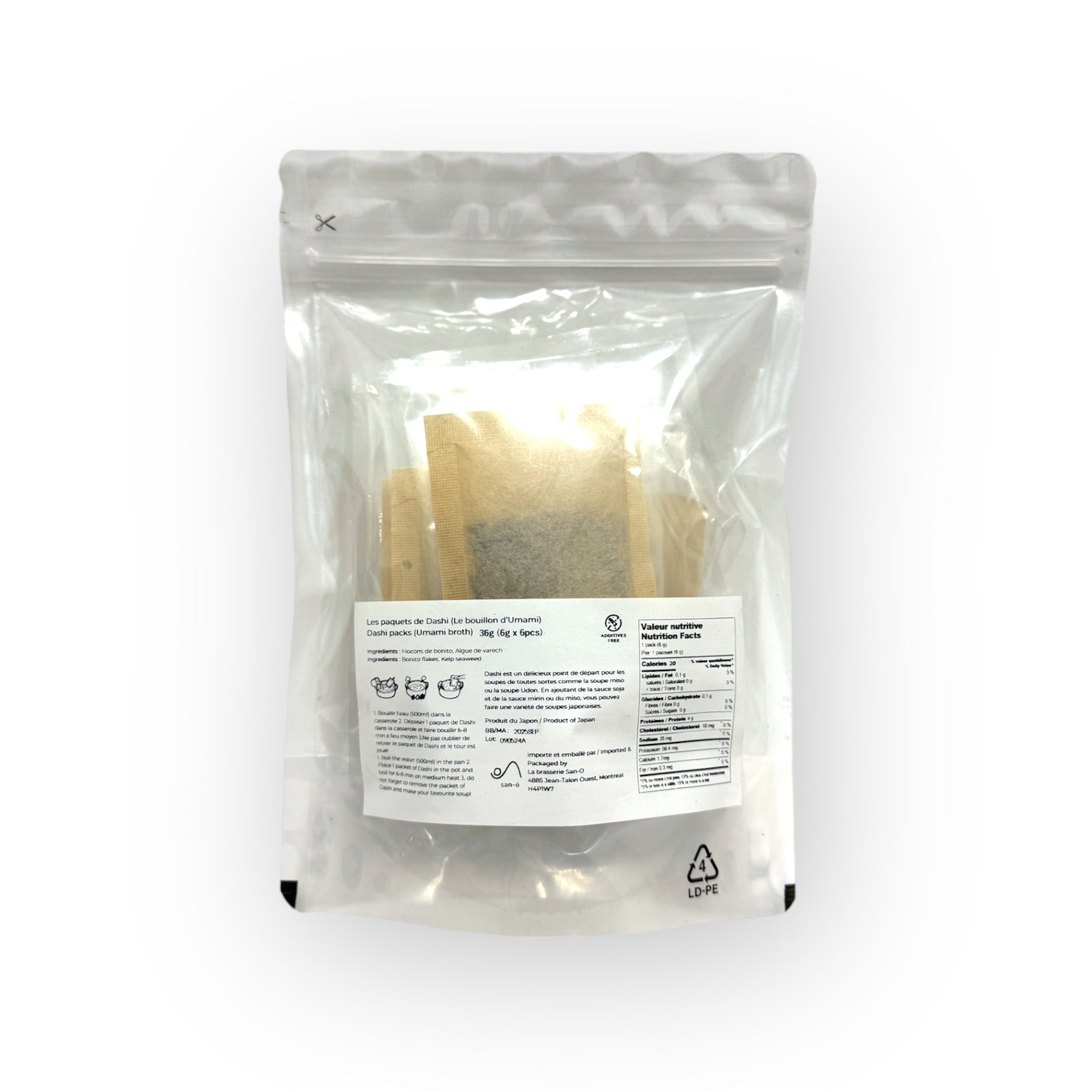 Dashi -bouillon d’umami- (6 dashi bags (1 bag serves 2 portions))