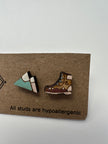 Mountain & Hiking Boot Stud Earrings – Sick Chick (Revelstoke, BC)