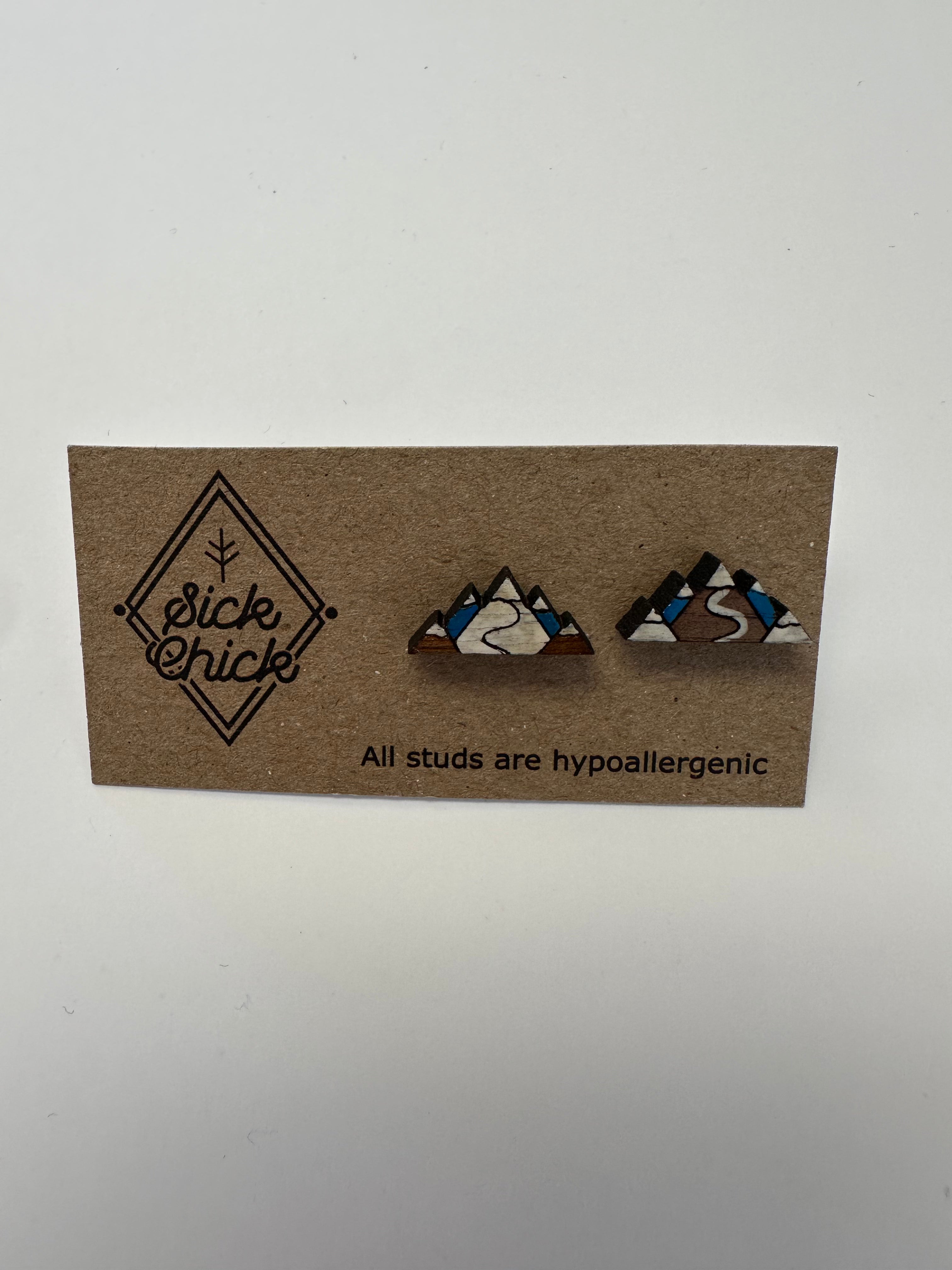 Alpine Peaks Stud Earrings – Sick Chick (Revelstoke, BC)