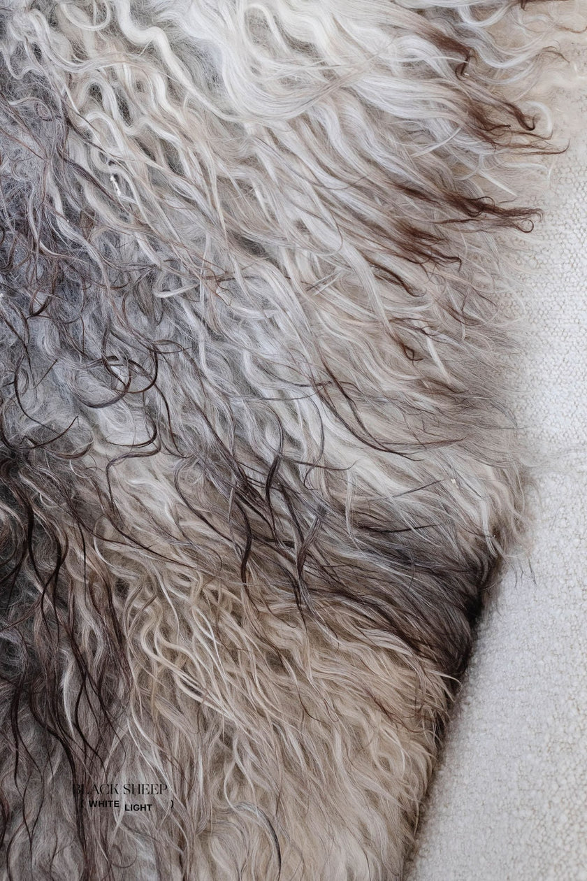 Natural Curly Grey Icelandic Sheepskin